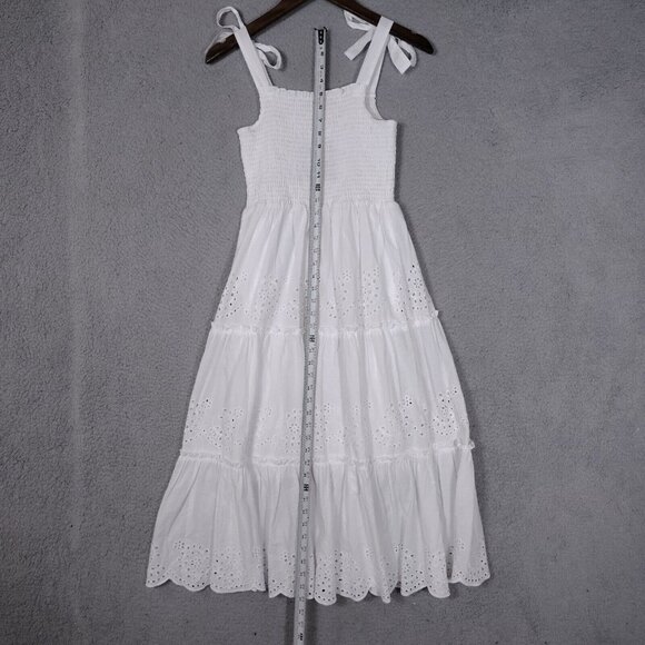 NWT 🤍Andrew Marc New York Dress Women's Medium White Eyelet Tie-Shoulder - Picture 8 of 15